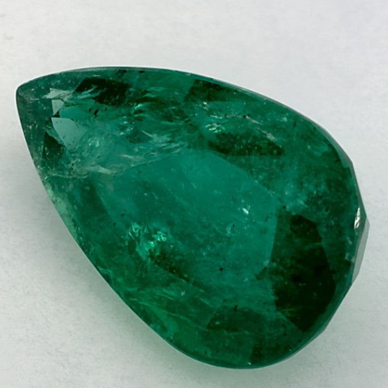 6.12 Carat Pear Natural Green Emerald