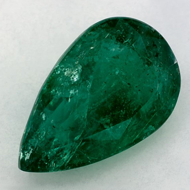 6.12 Carat Pear Natural Green Emerald