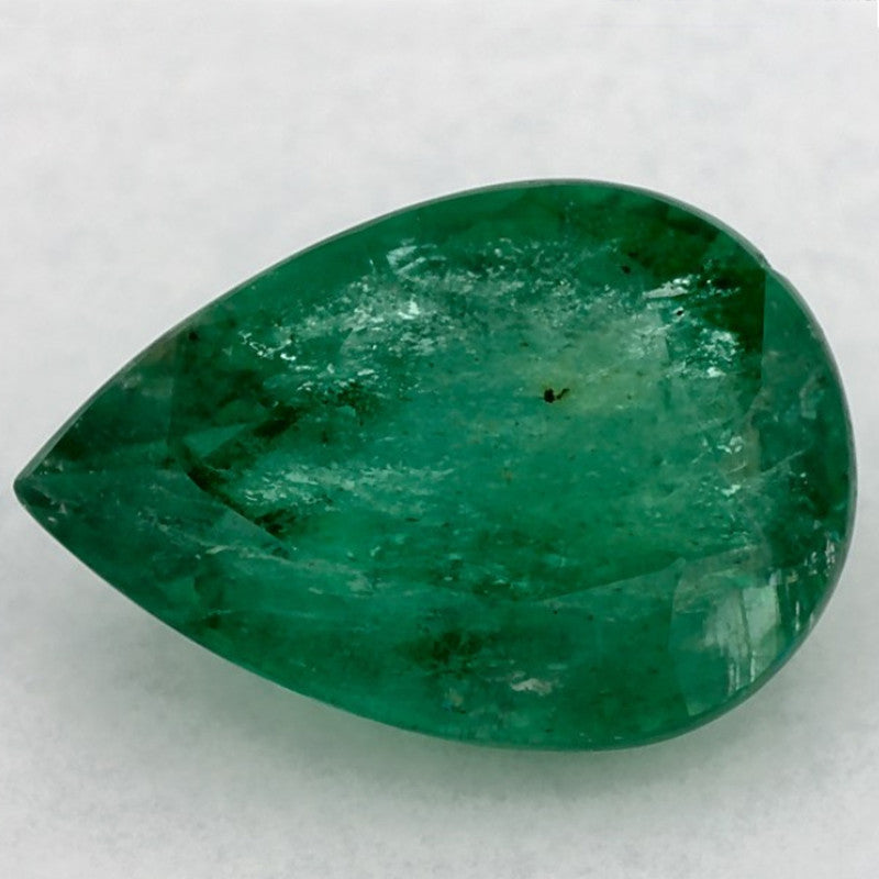 1.67 Carat Pear Natural Green Emerald