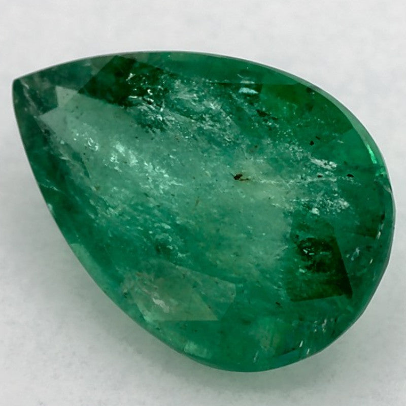 1.67 Carat Pear Natural Green Emerald