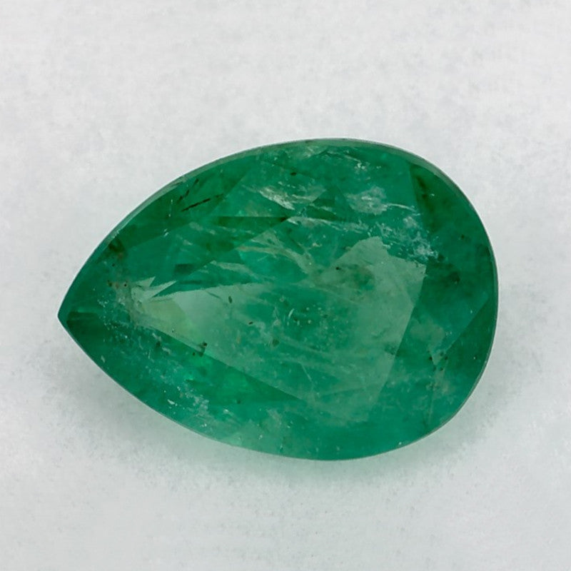 0.93 Carat Pear Natural Green Emerald