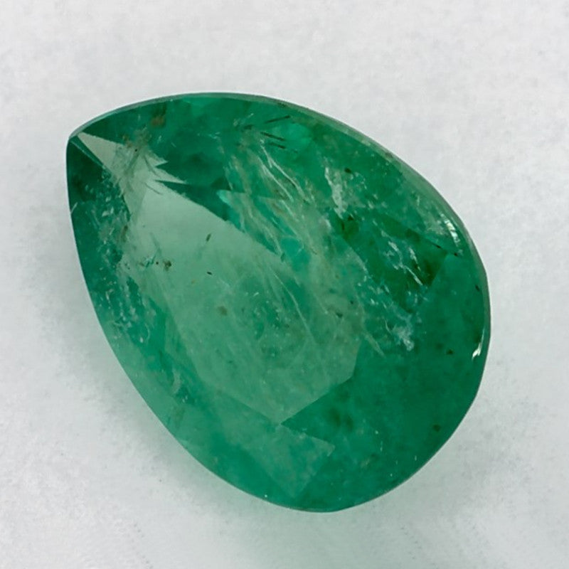 0.93 Carat Pear Natural Green Emerald