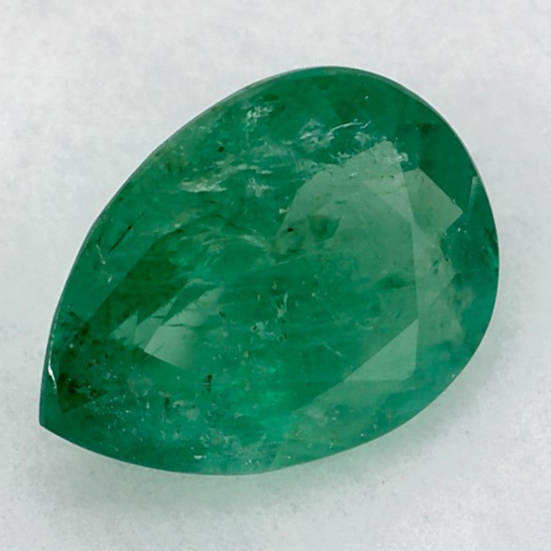 0.93 Carat Pear Natural Green Emerald