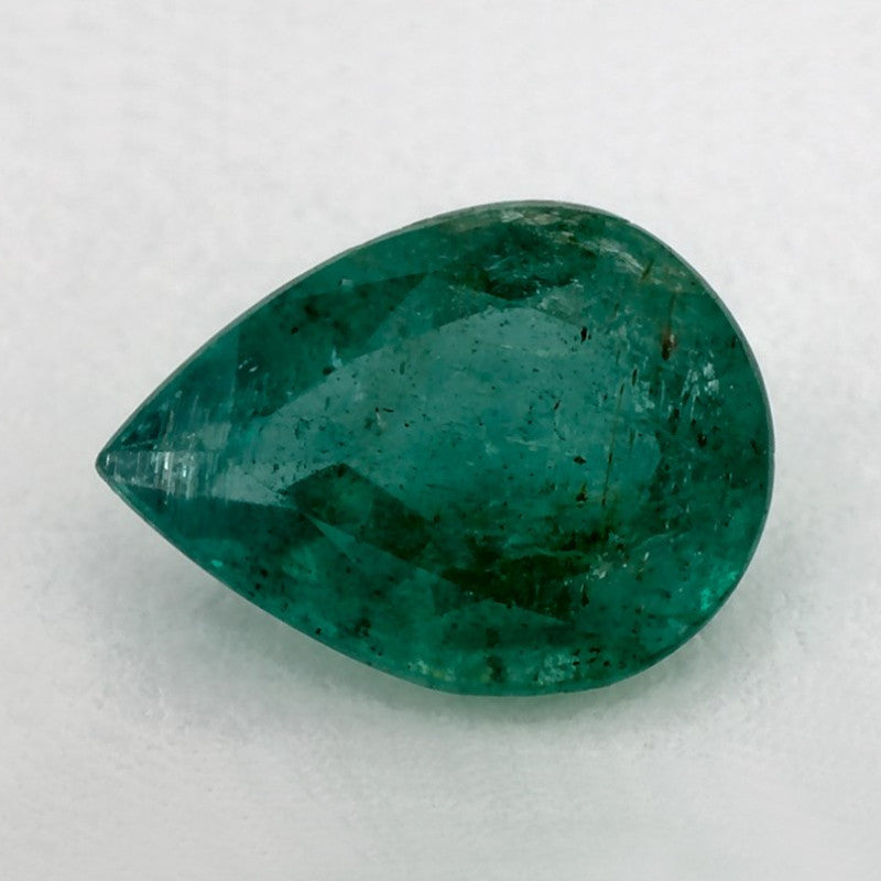 0.98 Carat Pear Natural Green Emerald