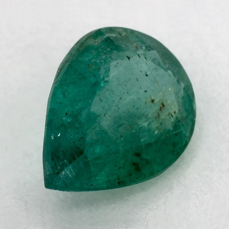 0.98 Carat Pear Natural Green Emerald