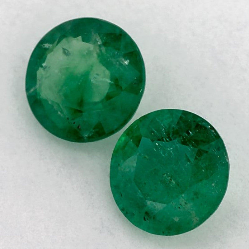 1.30 Carat Round Natural Green Emerald