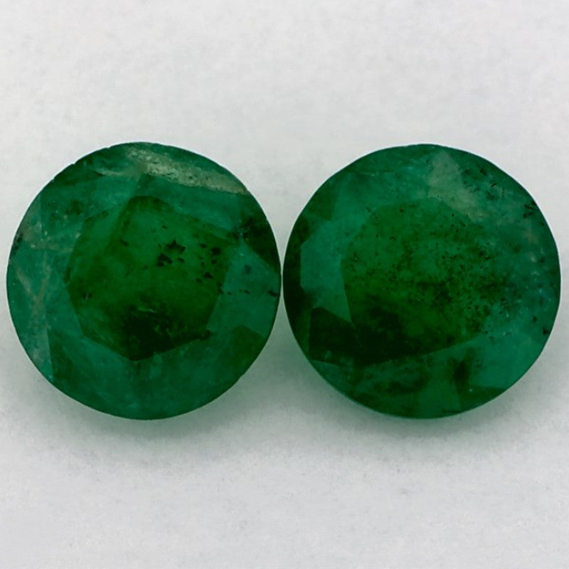 1.33 Carat Round Natural Green Emerald