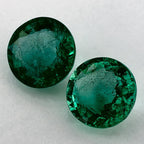 2.89 Total Carat Weight Round Natural Green Emerald