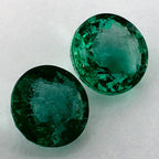 2.89 Total Carat Weight Round Natural Green Emerald