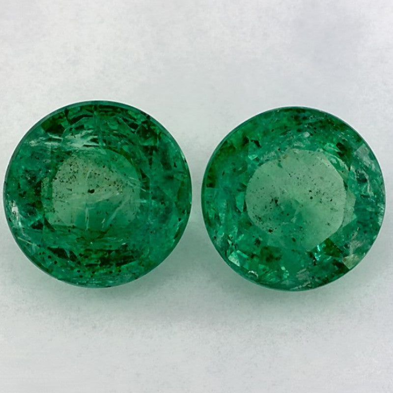 5.06 Carat Round Natural Green Emerald