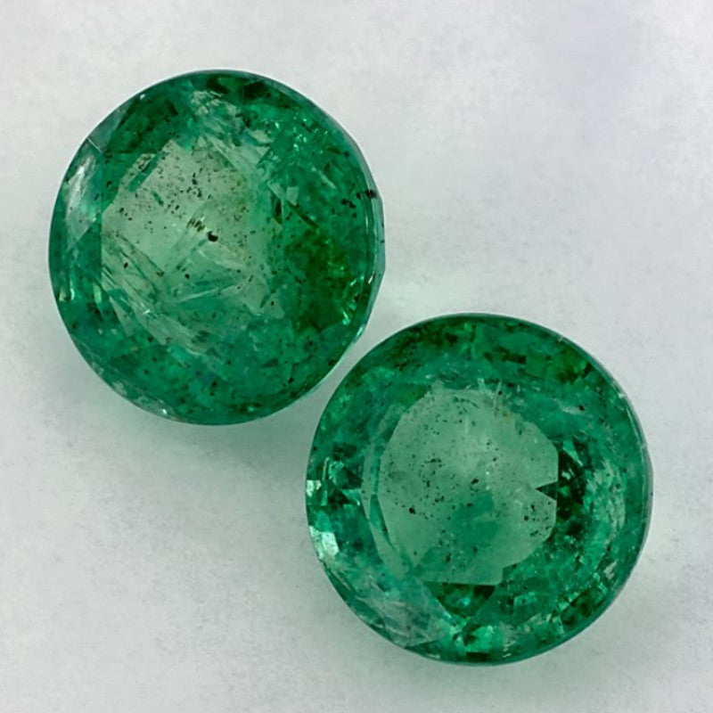 5.06 Carat Round Natural Green Emerald