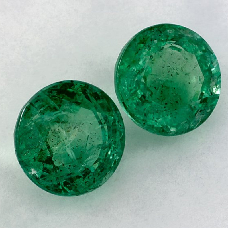 5.06 Carat Round Natural Green Emerald