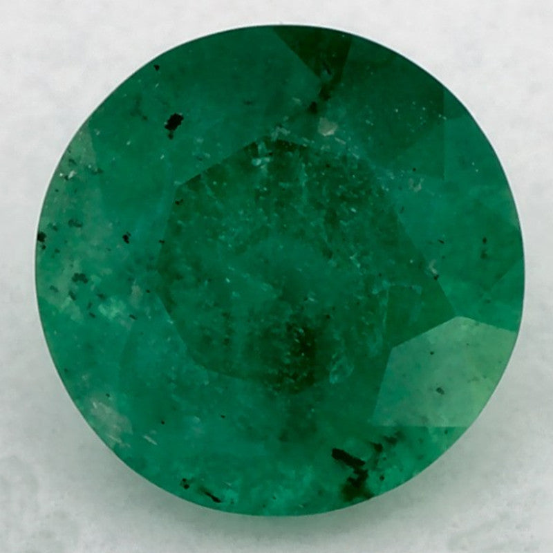 0.72 Carat Round Natural Green Emerald
