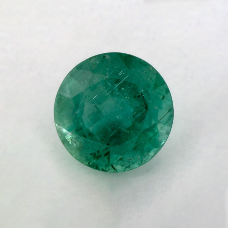 0.86 Carat Round Natural Green Emerald