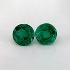 2.24 Total Carat Weight Round Natural Green Emerald