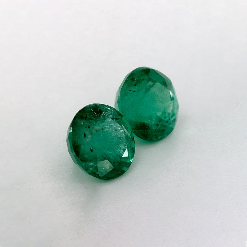 2.24 Total Carat Weight Round Natural Green Emerald