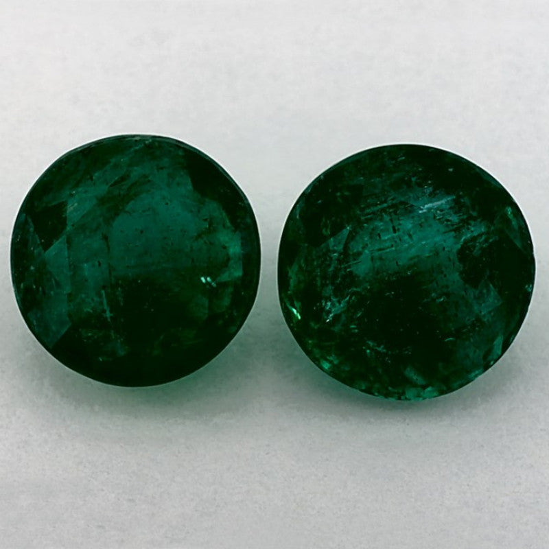 3.06 Carat Round Natural Green Emerald