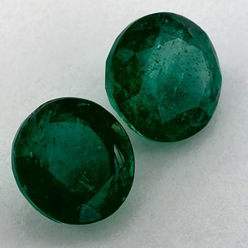 3.06 Carat Round Natural Green Emerald