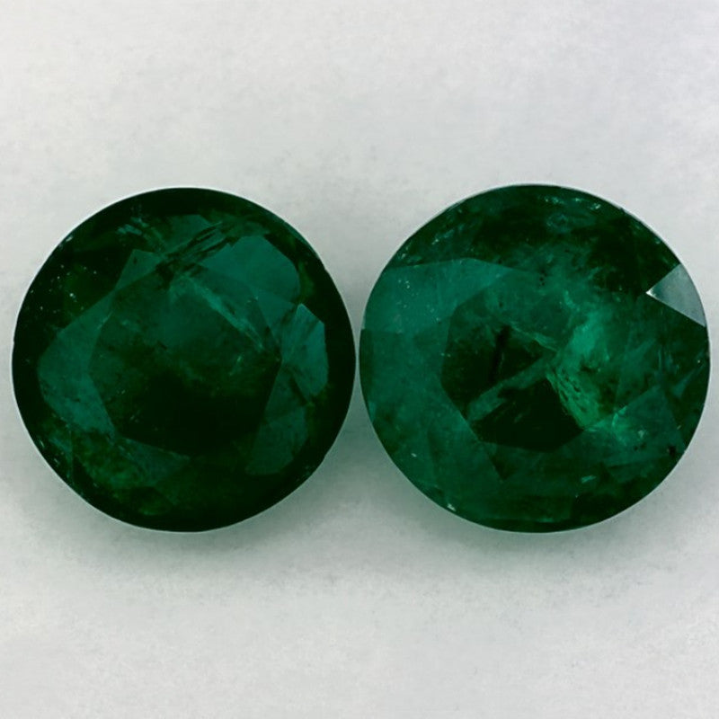 3.45 Carat Round Natural Green Emerald