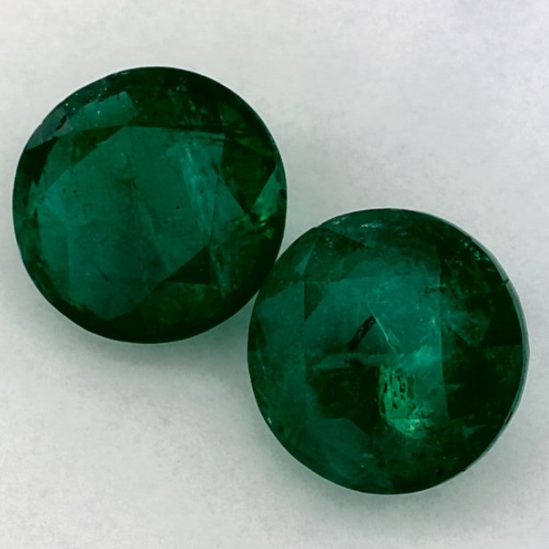 3.45 Carat Round Natural Green Emerald