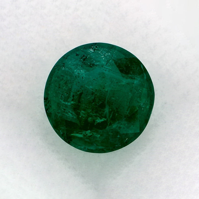 2.01 Carat Round Natural Green Emerald