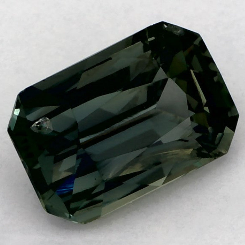 1.38 Carat Radiant Natural Green Sapphire