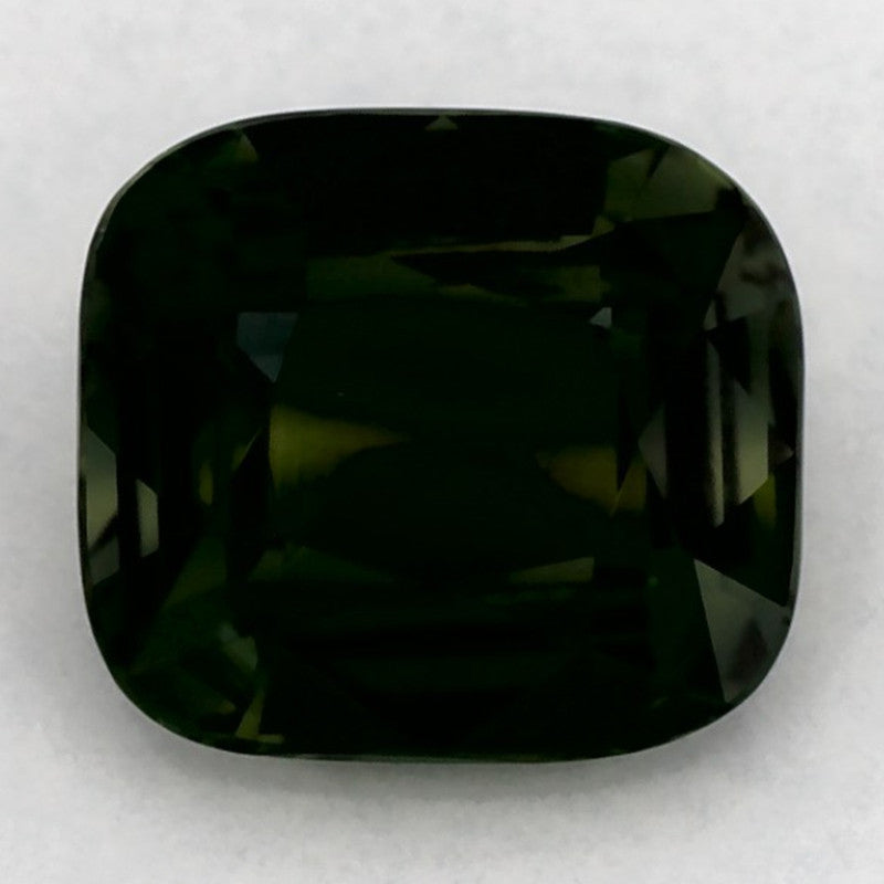 1.28 Carat Cushion Natural Green Sapphire
