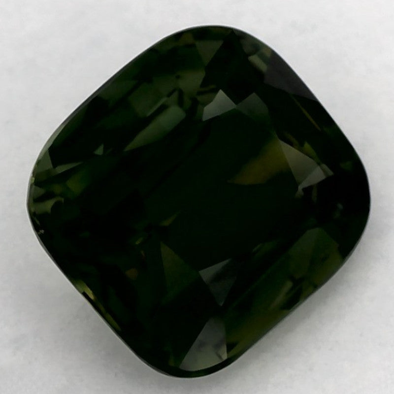 1.28 Carat Cushion Natural Green Sapphire