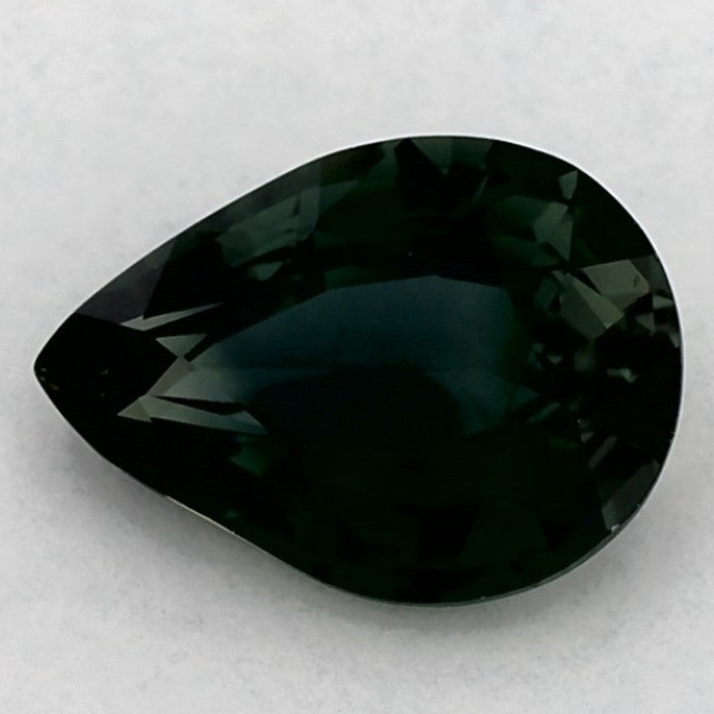 1.53 Carat Pear Natural Green Sapphire