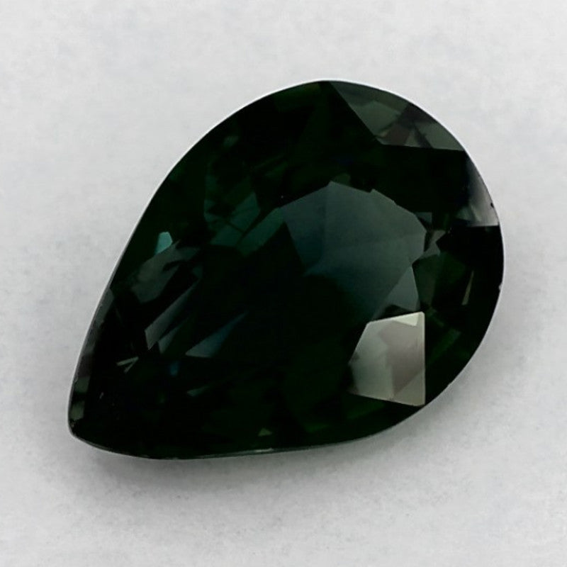 1.53 Carat Pear Natural Green Sapphire