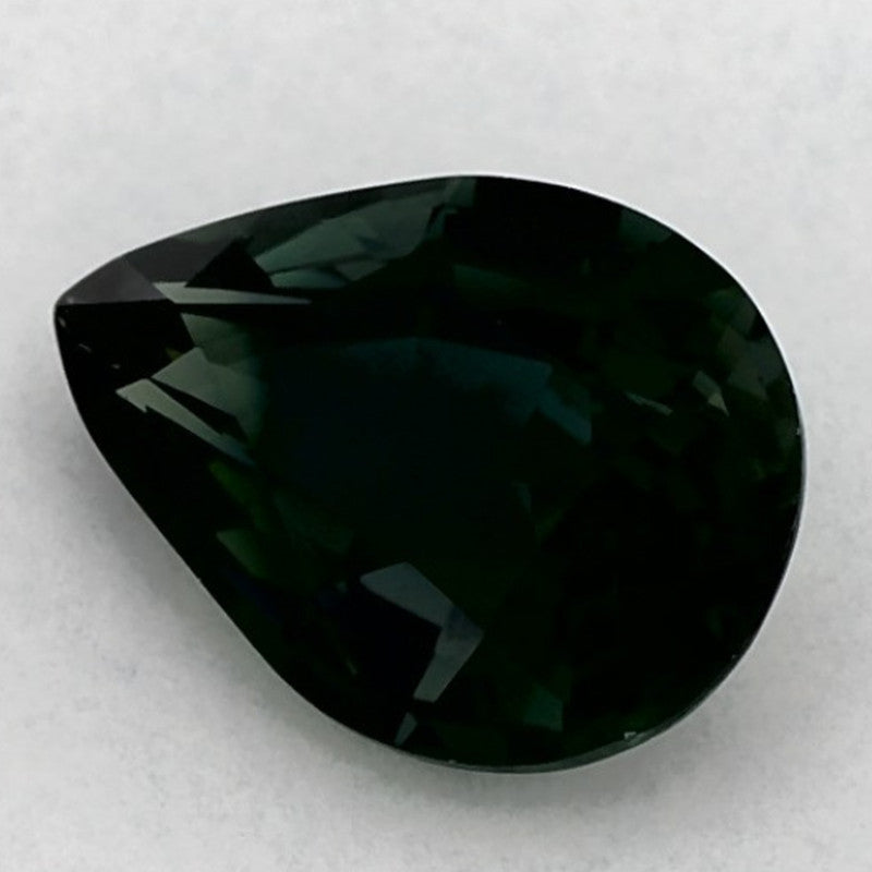 1.53 Carat Pear Natural Green Sapphire