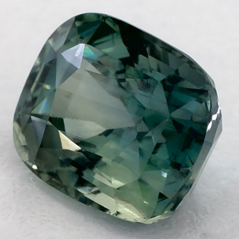 2.49 Carat Cushion Natural Green Sapphire