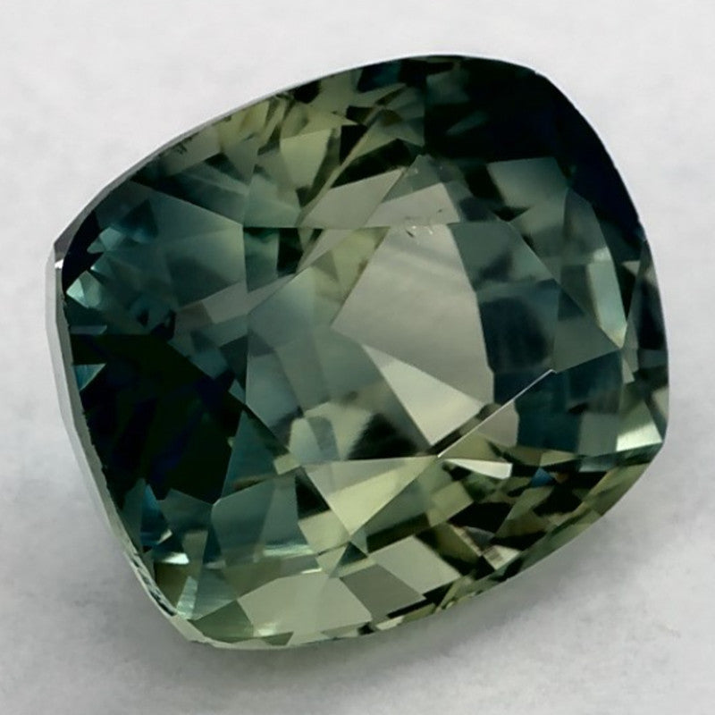 2.40 Carat Cushion Natural Green Sapphire