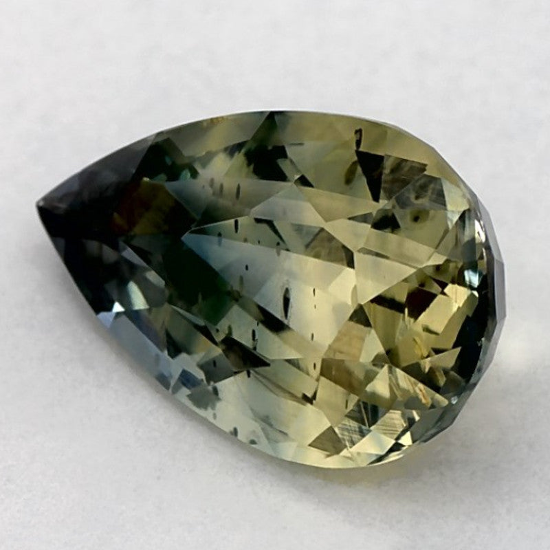2.69 Carat Pear Natural Green Sapphire