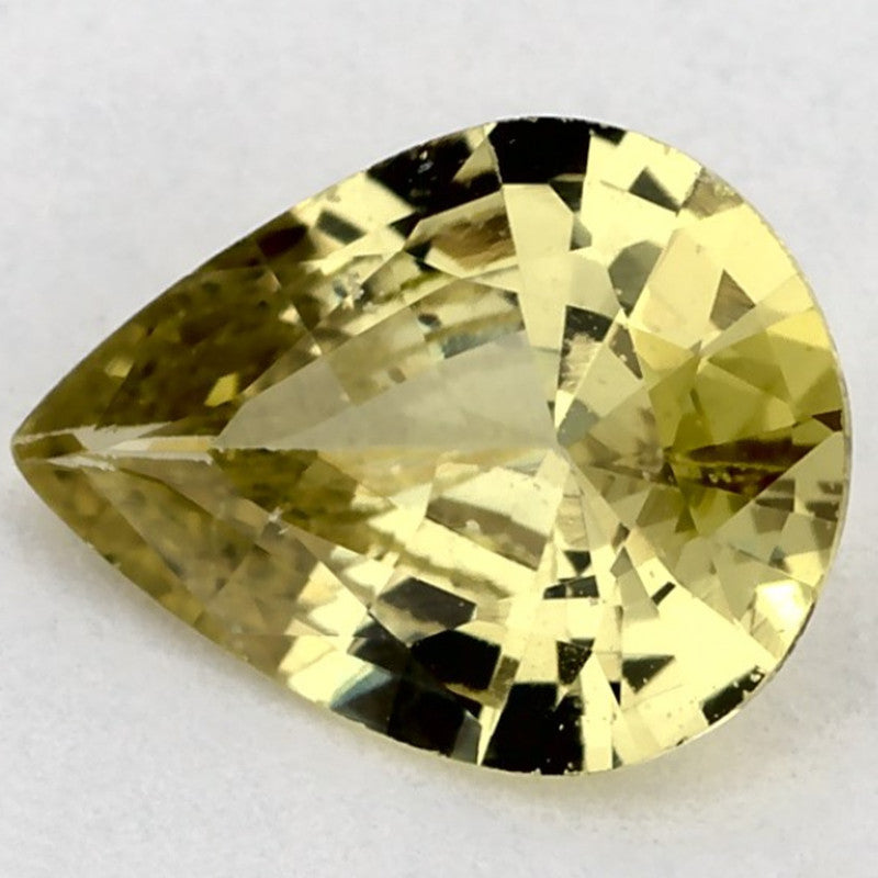 0.96 Carat Pear Natural Green Sapphire