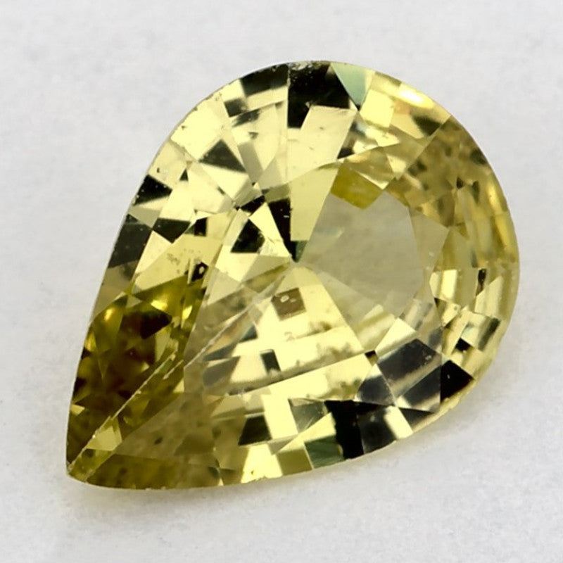 0.96 Carat Pear Natural Green Sapphire