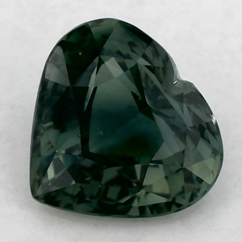 1.60 Carat Heart Natural Green Sapphire