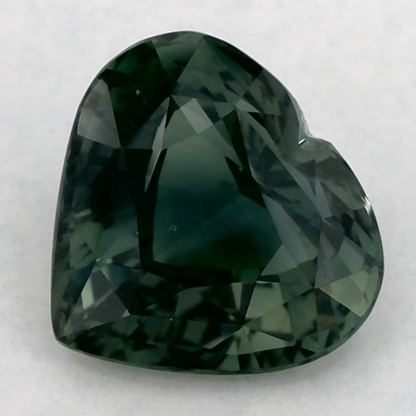 1.60 Carat Heart Natural Green Sapphire