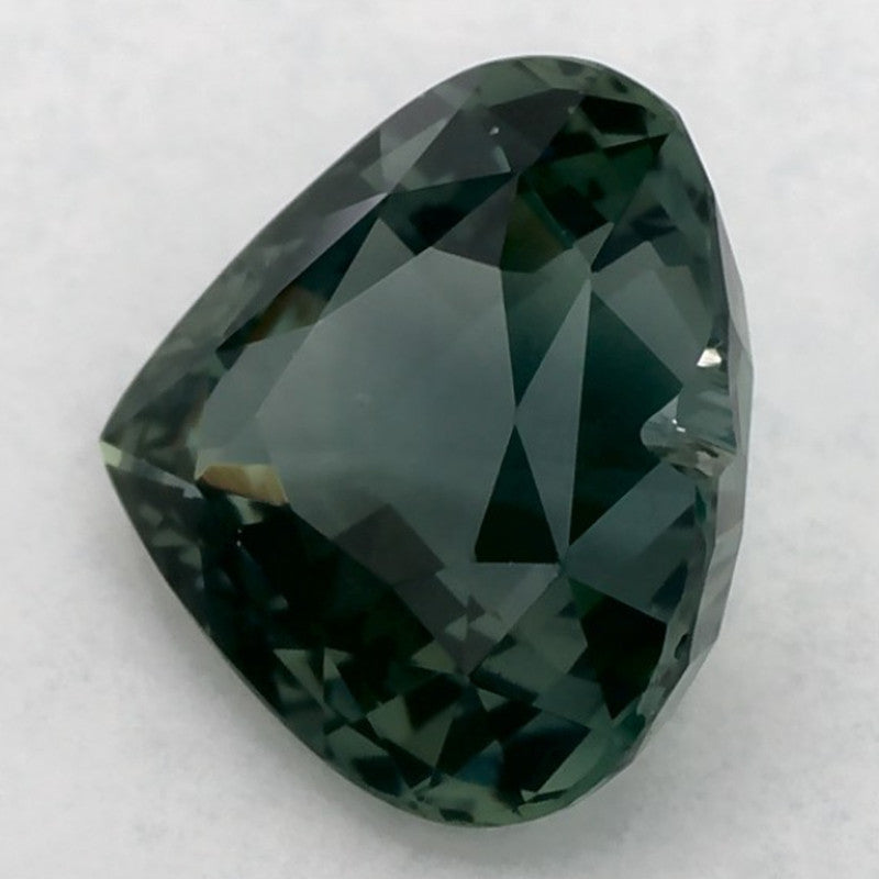 1.60 Carat Heart Natural Green Sapphire