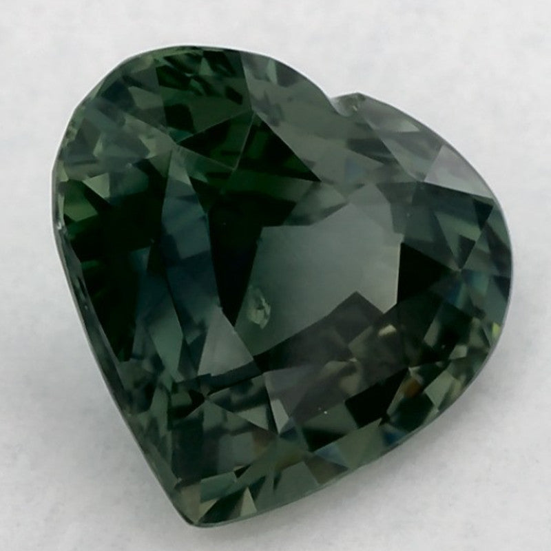 1.60 Carat Heart Natural Green Sapphire