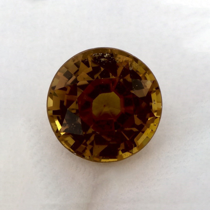 1.44 Carat Round Natural Yellow Sapphire