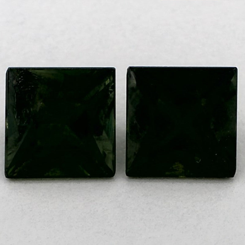 2.42 Total Carat Weight Asscher Natural Green Sapphire