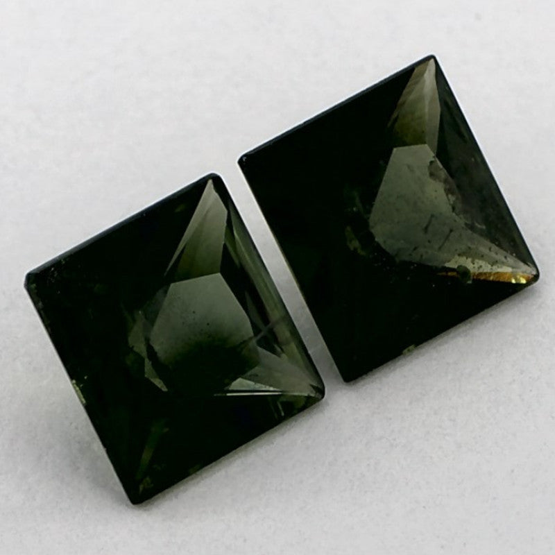 2.42 Total Carat Weight Asscher Natural Green Sapphire