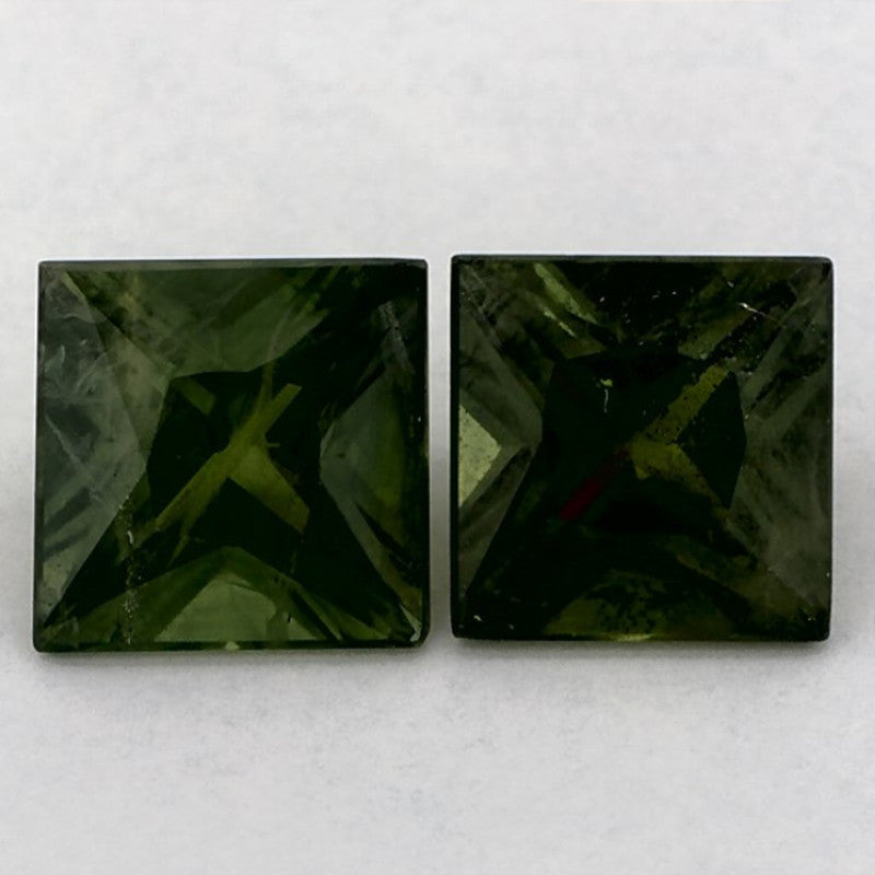 2.42 Total Carat Weight Asscher Natural Green Sapphire