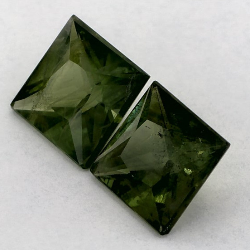 2.42 Total Carat Weight Asscher Natural Green Sapphire