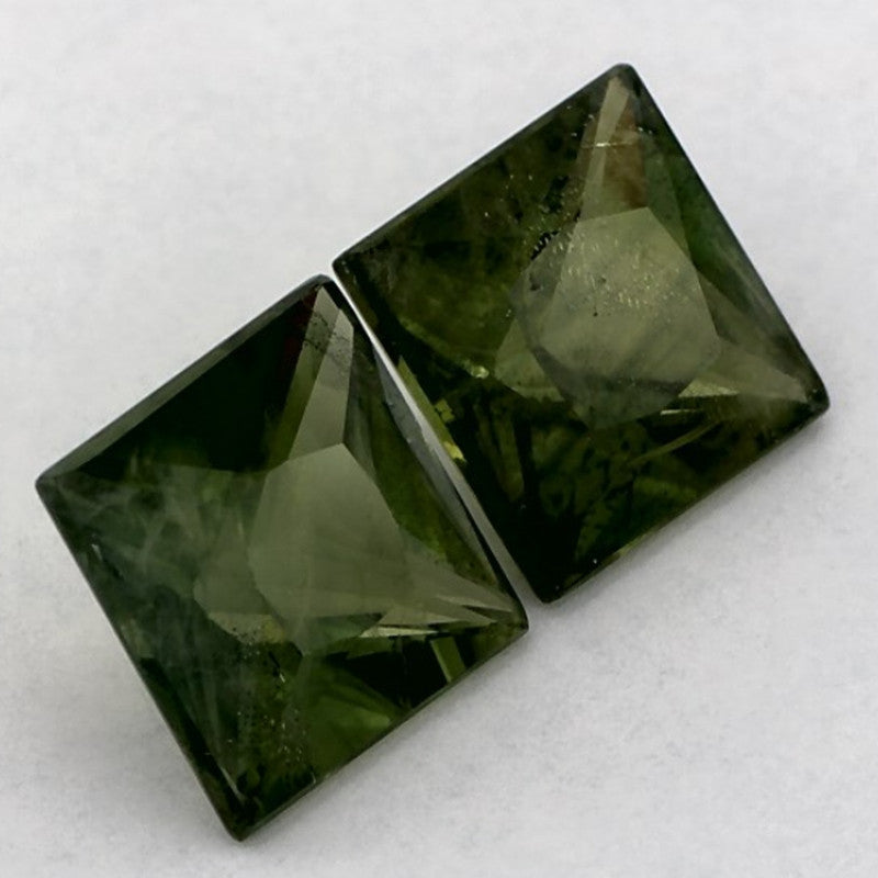 2.42 Total Carat Weight Asscher Natural Green Sapphire