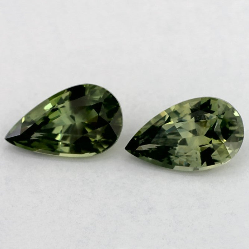2.08 Carat Pear Natural Green Sapphire