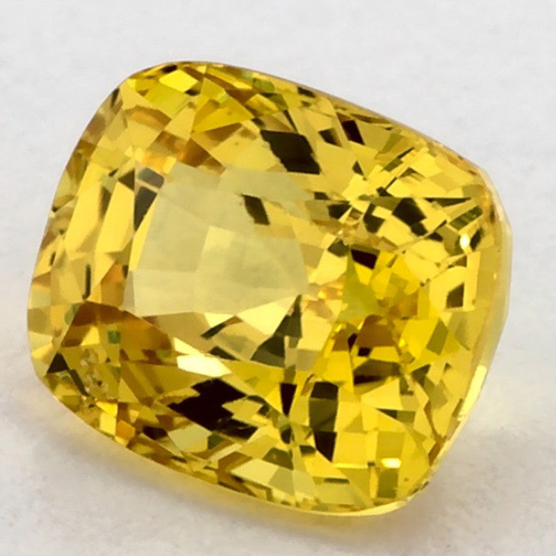 1.52 Carat Cushion Natural Yellow Sapphire