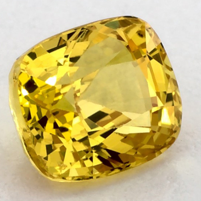 1.52 Carat Cushion Natural Yellow Sapphire