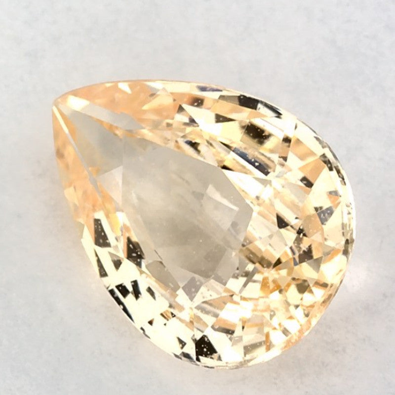 1.65 Carat Pear Natural Yellow Sapphire